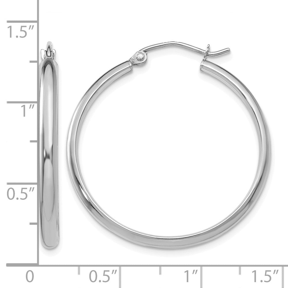 10k White Gold Polished Hoop Earring