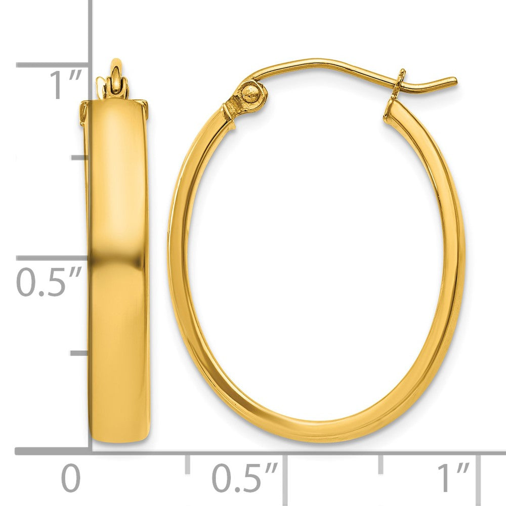 10k Lightweight Oval Hoop Earrings