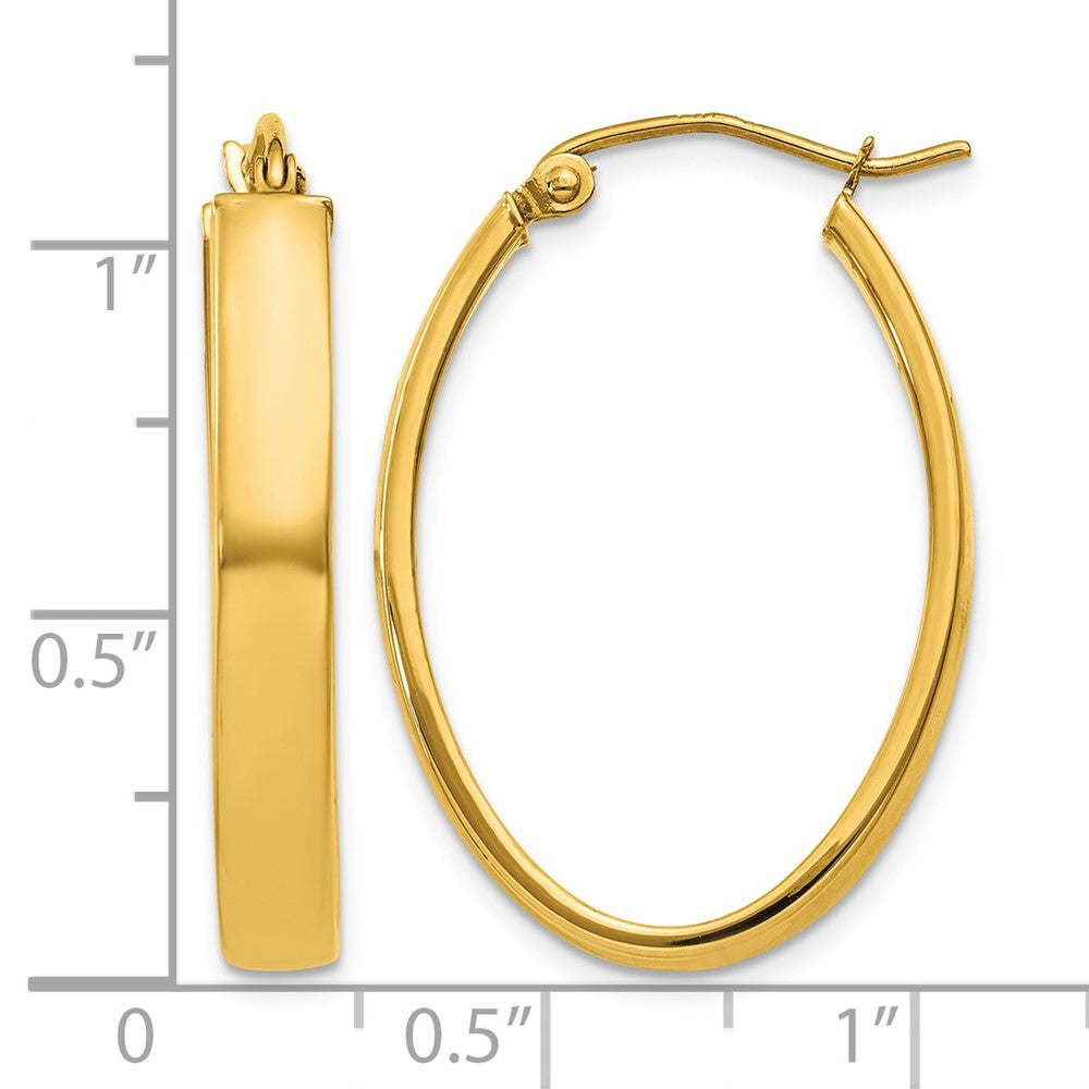 10k Lightweight Oval Hoop Earrings
