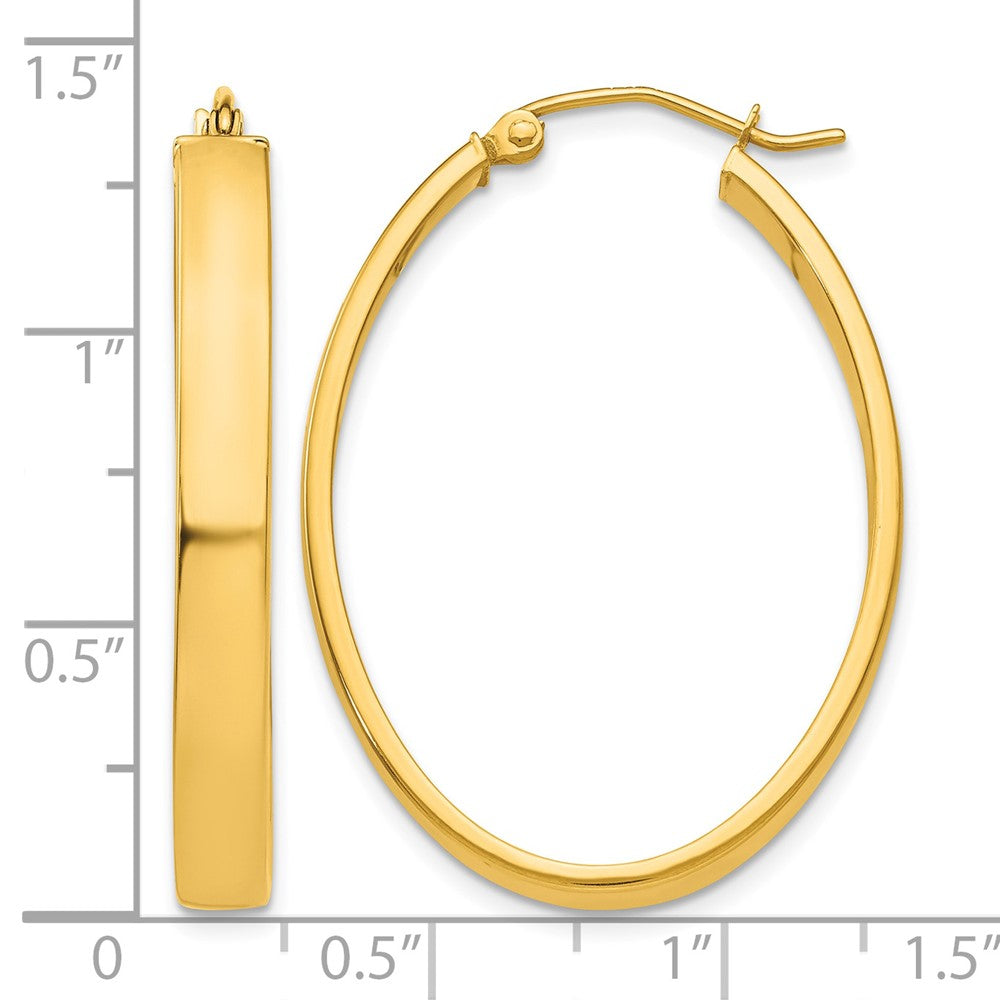 10k Lightweight Oval Hoop Earrings
