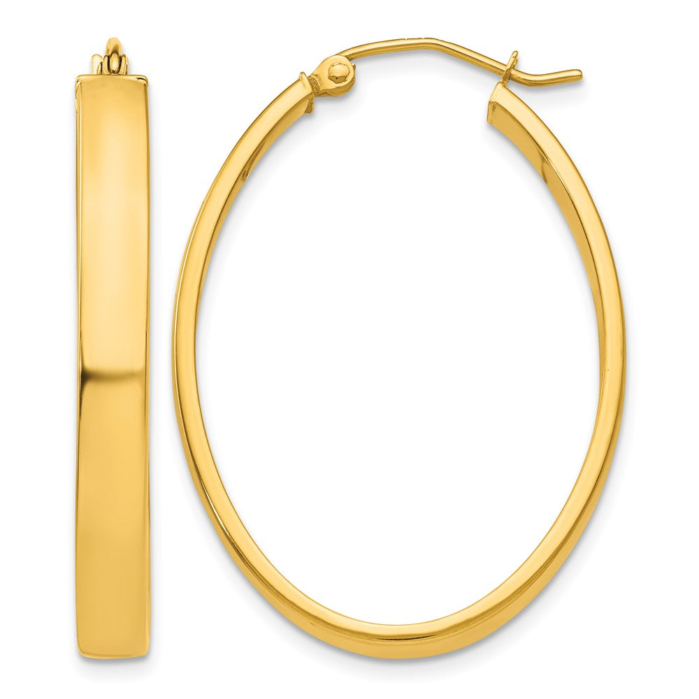 10k Lightweight Oval Hoop Earrings