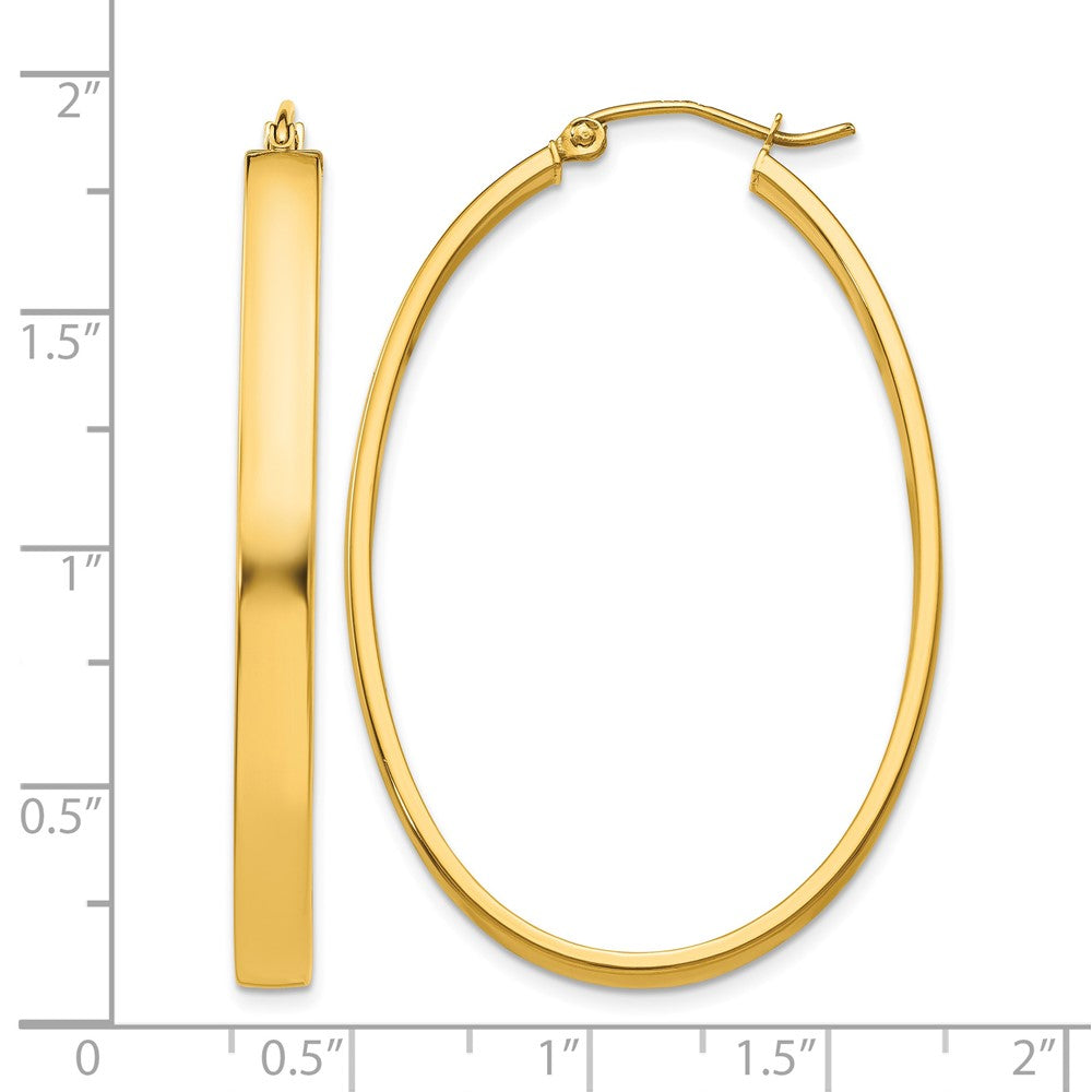 10k Lightweight Oval Hoop Earrings