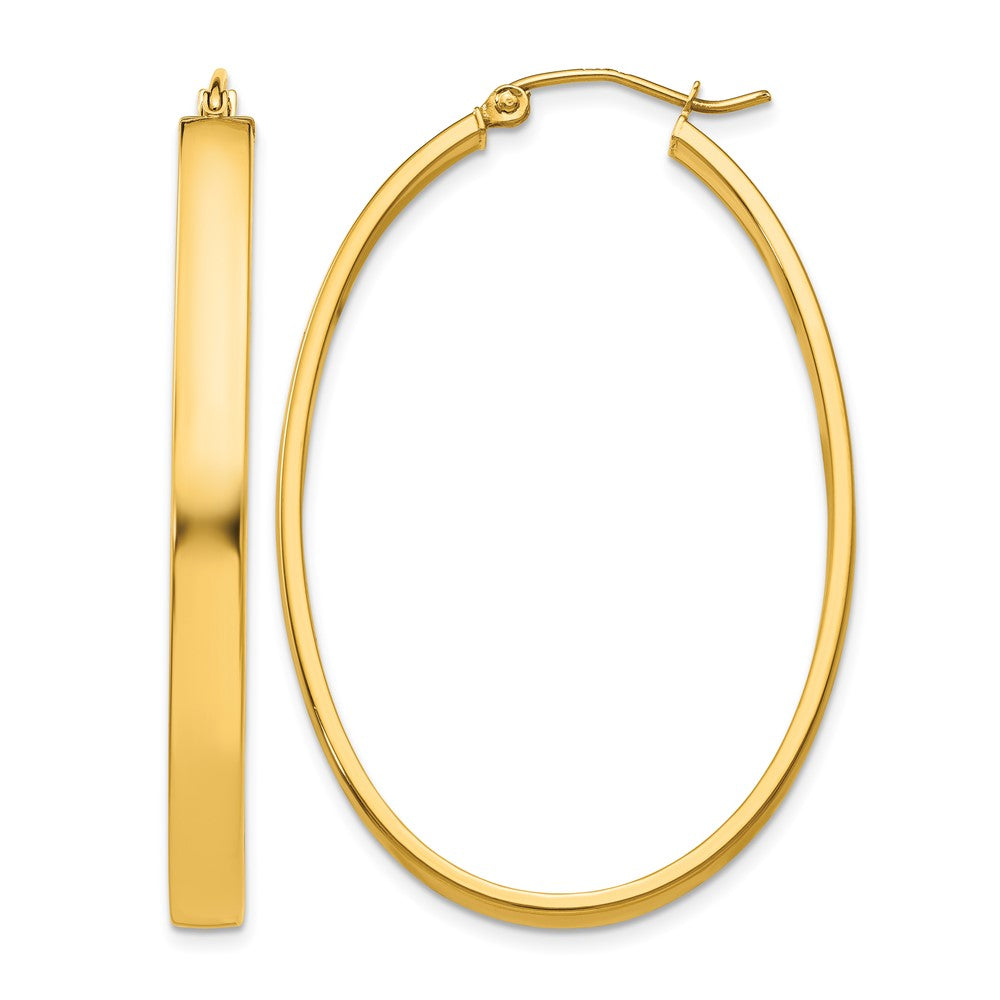 10k Lightweight Oval Hoop Earrings