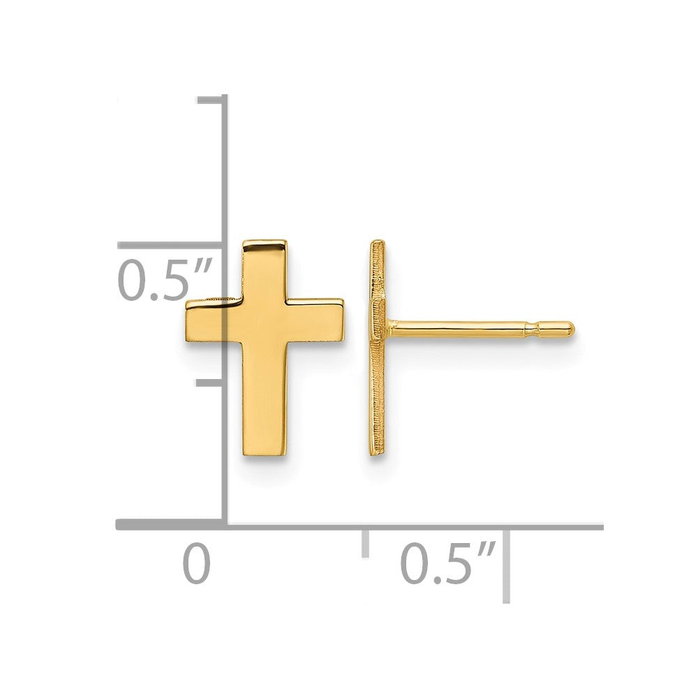 10k Polished Cross Earrings