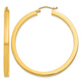 10k 3mm Polished Square Hoop Earrings