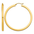 10k 3mm Polished Square Hoop Earrings