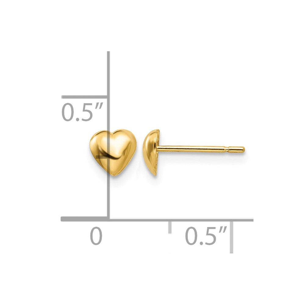 10k Polished Heart Post Earrings