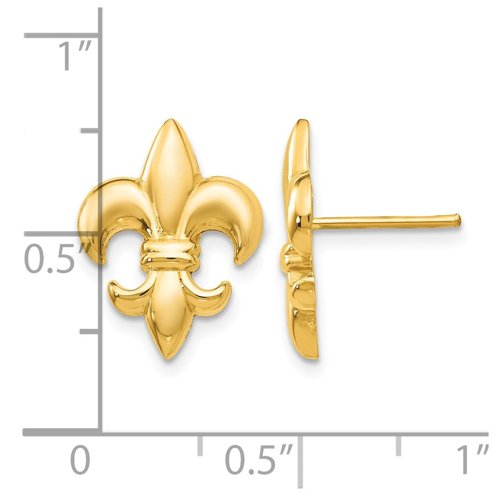 10k Small Fleur-De-Lis Earring