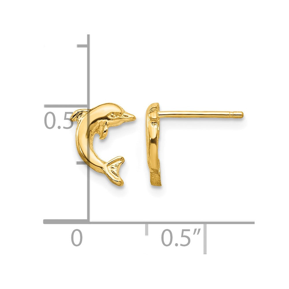 10k Dolphin Post Earrings