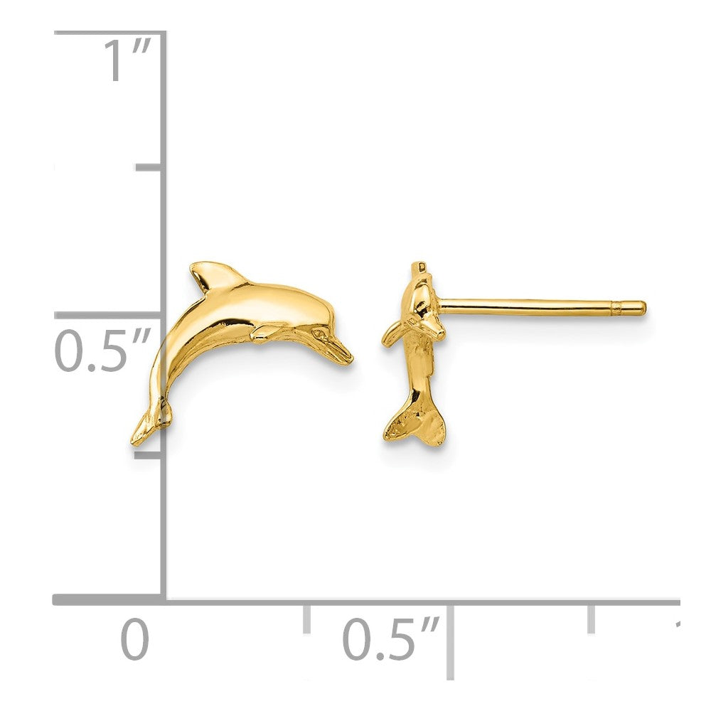10k Dolphin Post Earrings