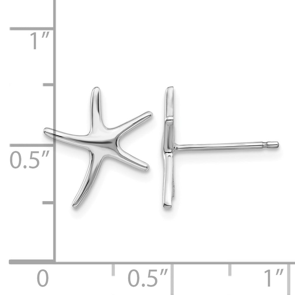 10K White Gold Polished Mini Starfish Earrings