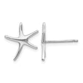 10K White Gold Polished Mini Starfish Earrings