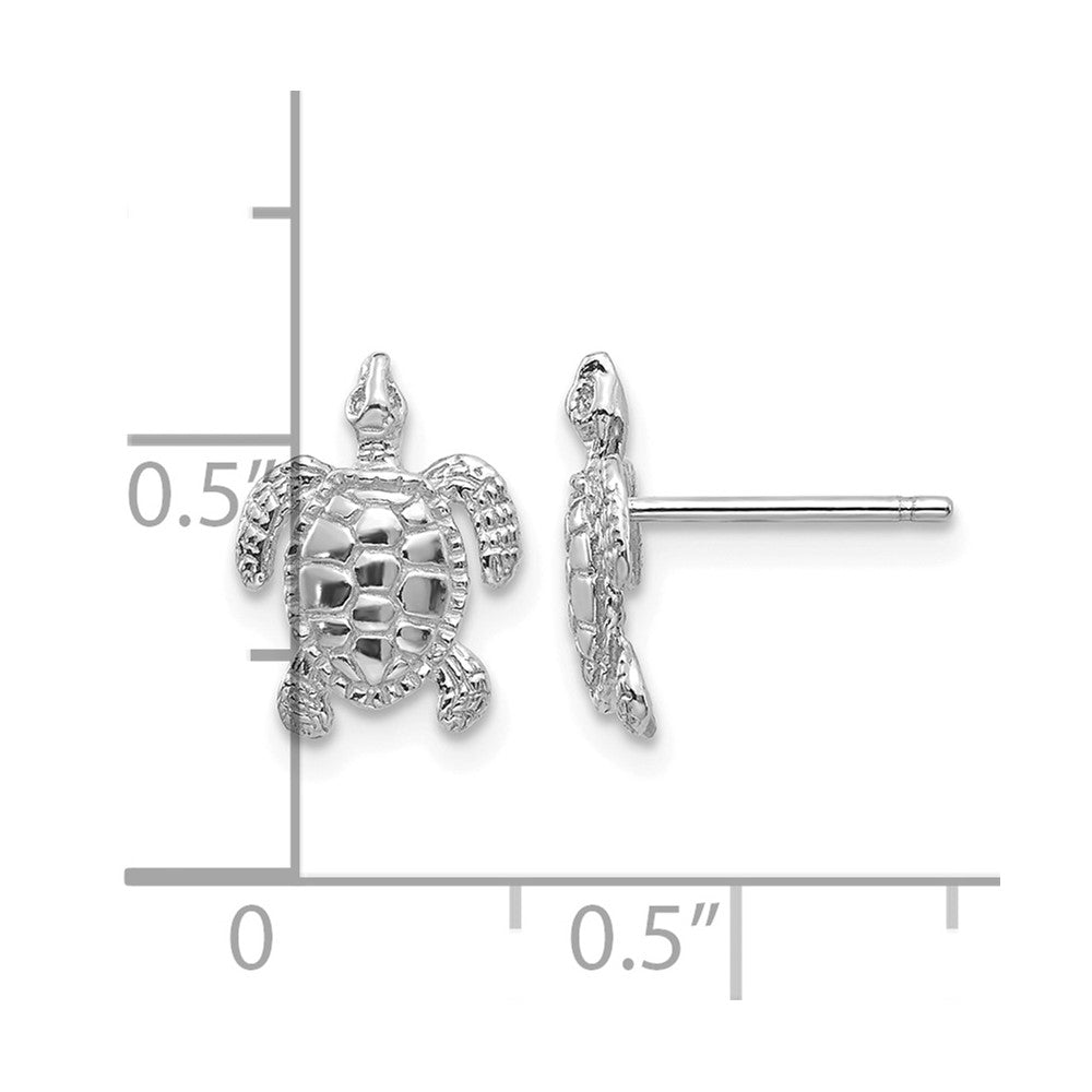 10k White Gold Turtle Post Earrings