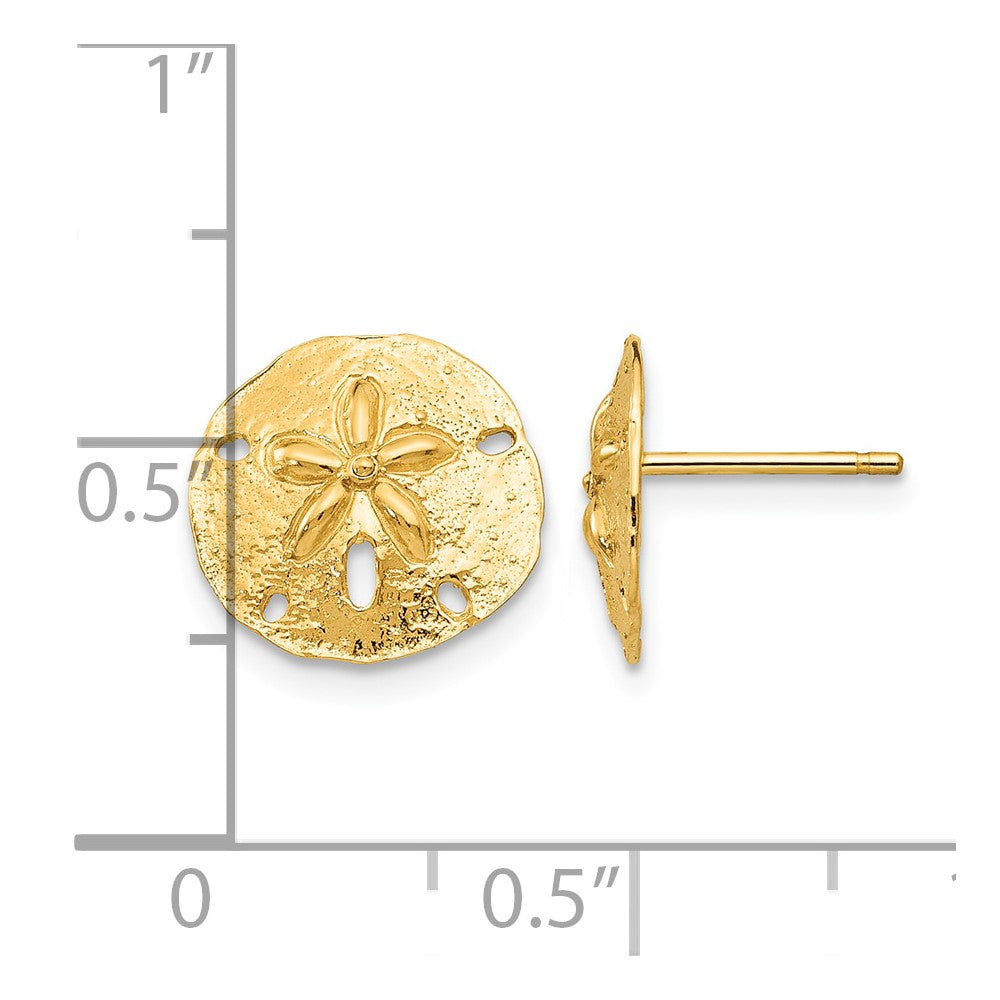 10K Sand Dollar Post Earrings