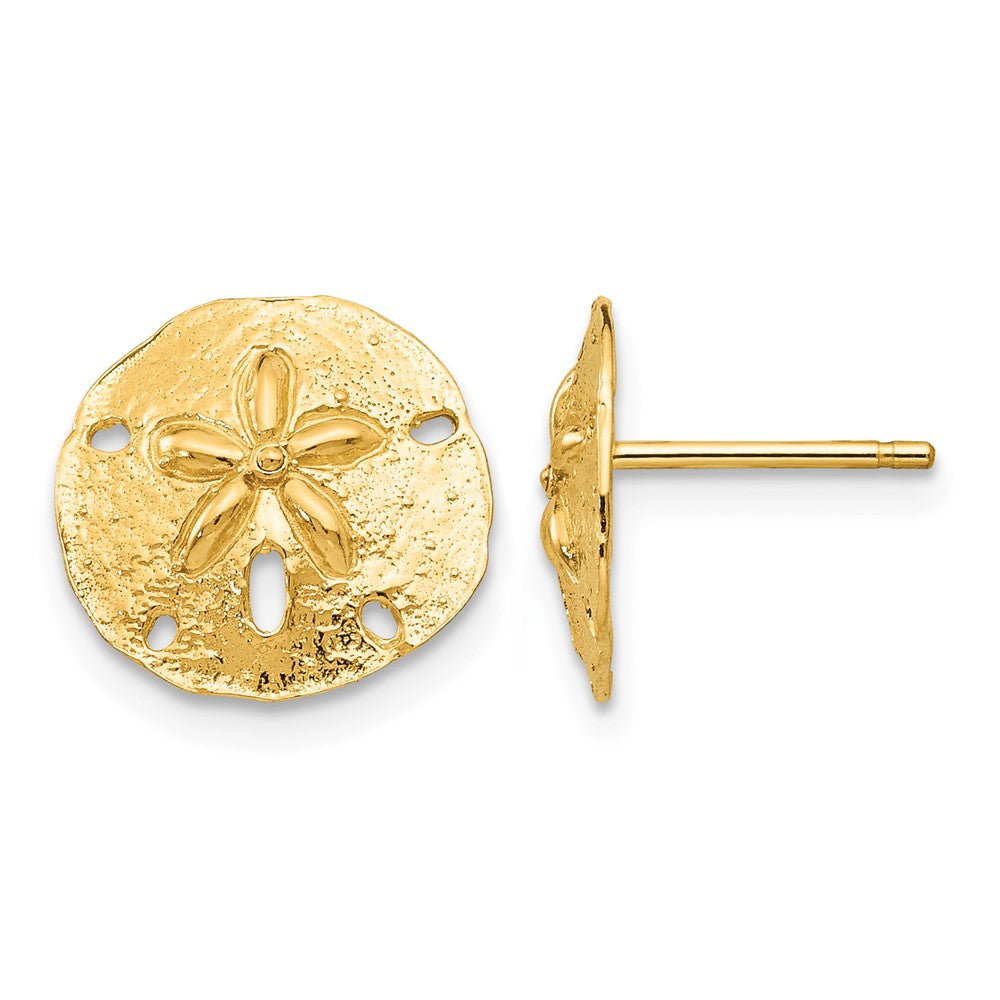 10K Sand Dollar Post Earrings