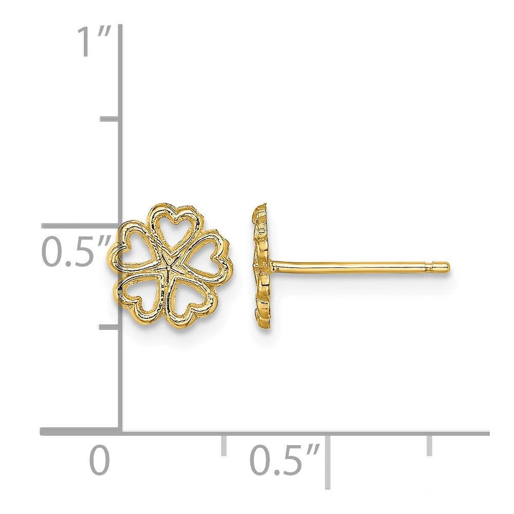10k Five Hearts Circle Post Earrings
