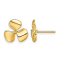 10K Polished Three Blade Propeller Post Earrings