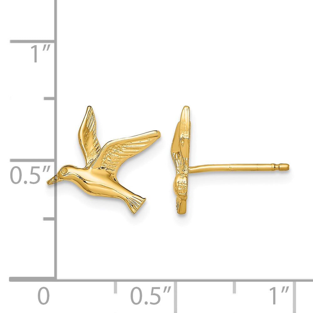 10K Polished Seagull Post Earrings
