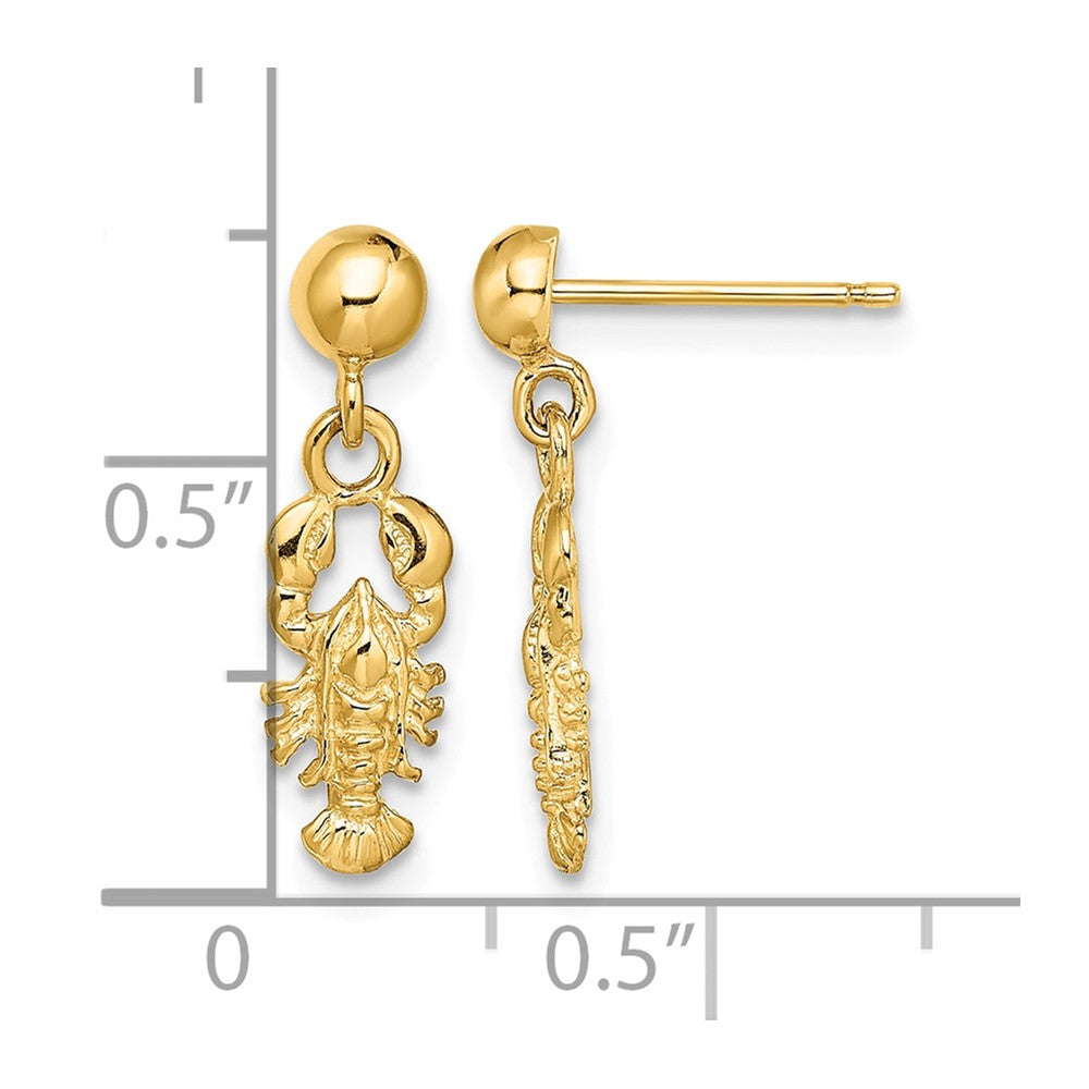 10K Lobster Post Dangle Earrings