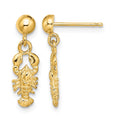 10K Lobster Post Dangle Earrings