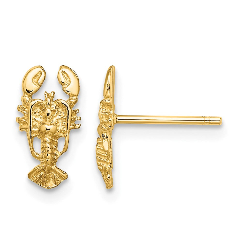 10K 2-D Lobster Post Earrings