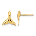 10K Mini Whale Tail Post Earrings