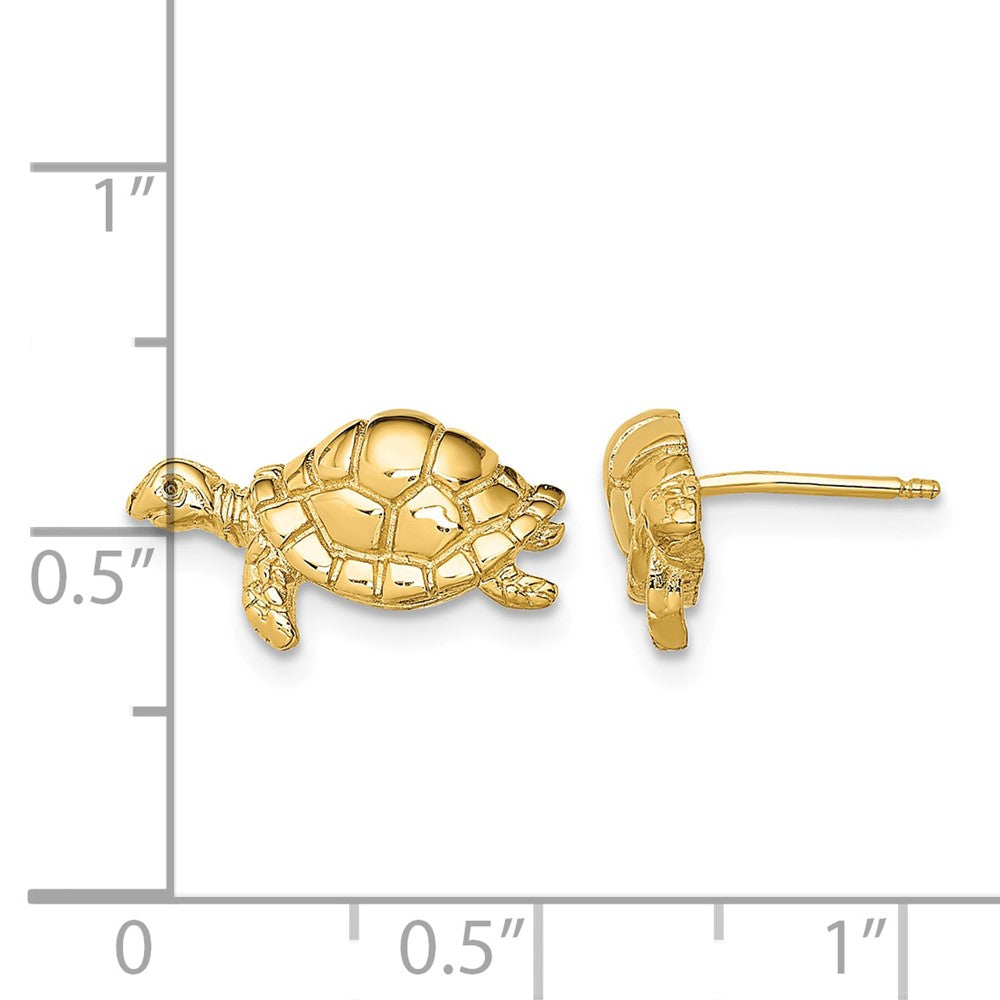 10K Polished Turtle Post Earrings