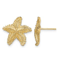 10K Textured Beaded Starfish Post Earrings