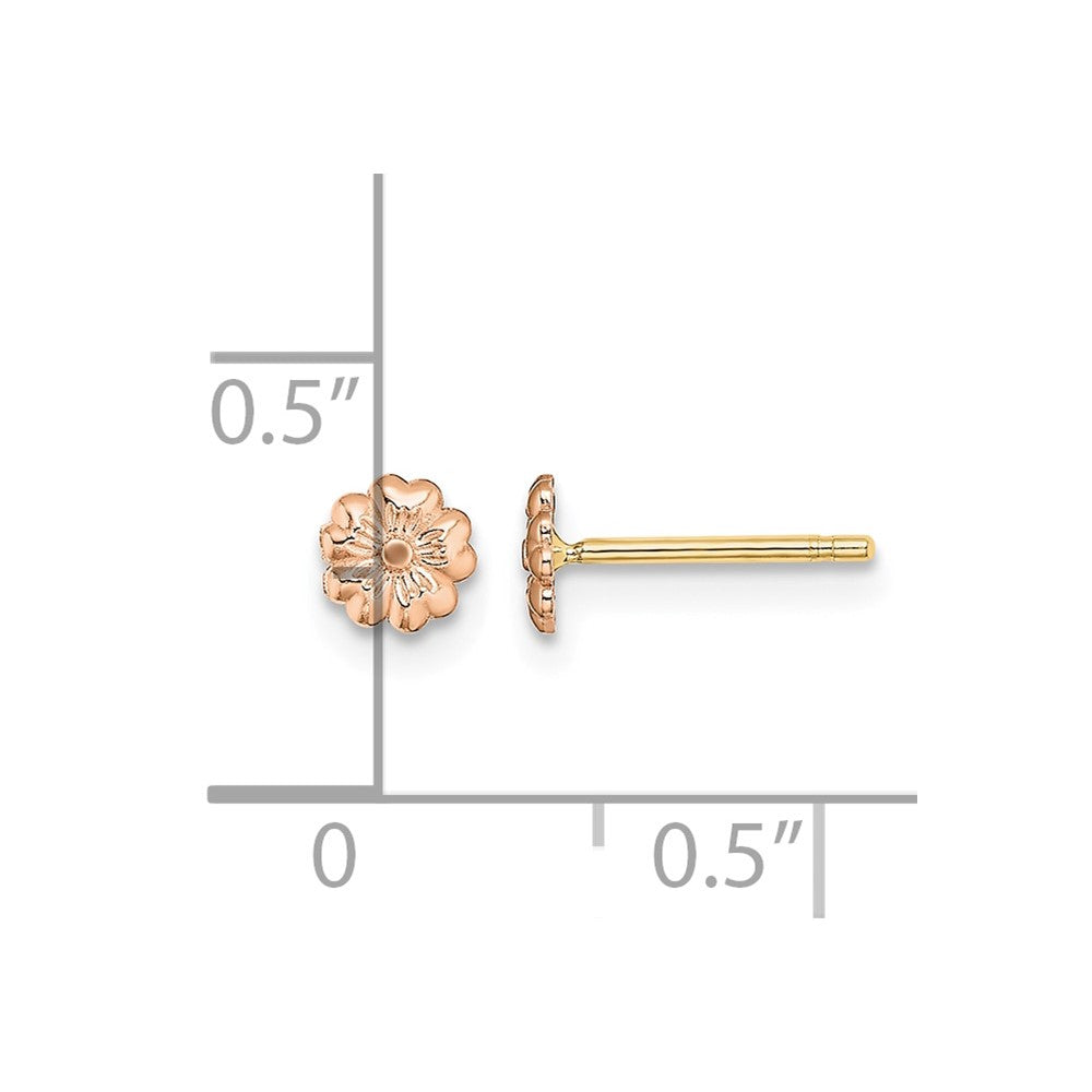 10k Rose Gold Flower Post Earrings