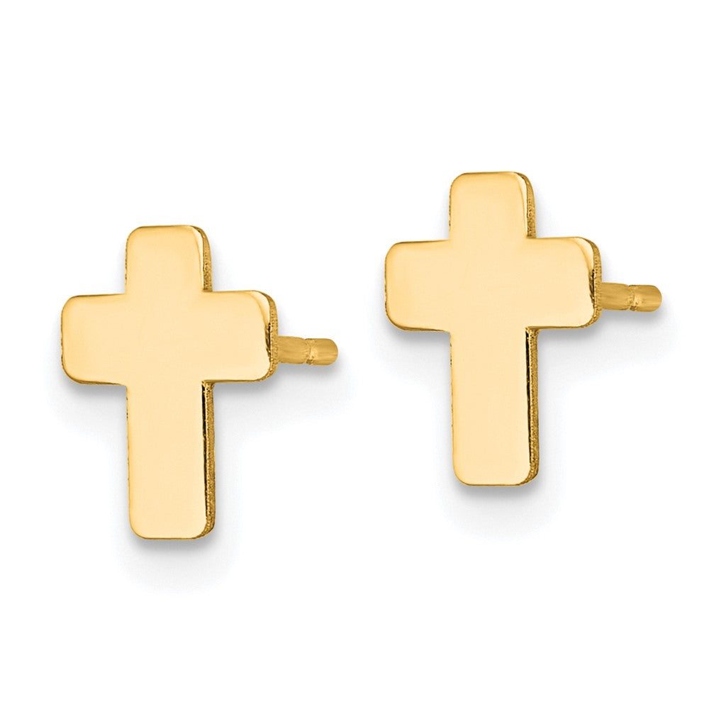 10k Gold Polished Cross Post Earrings