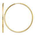 10k Diamond-cut Square Tube Endless Hoop Earrings