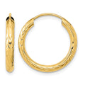 10k Polished & D/C Endless Hoop Earrings