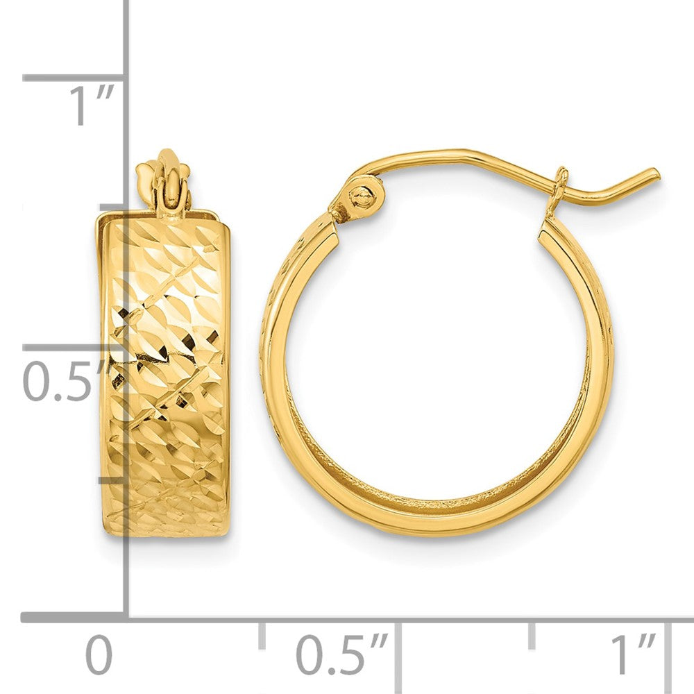 10k Diamond-cut Hoop Earrings
