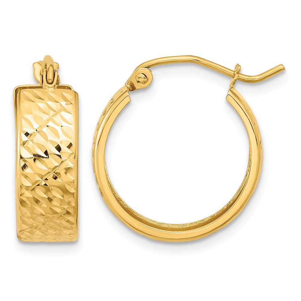 10k Diamond-cut Hoop Earrings