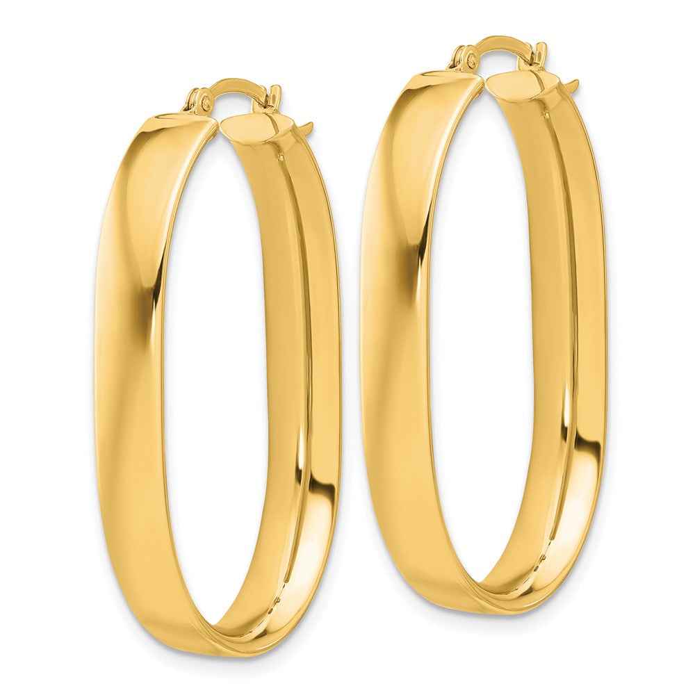 10k Polished Oval Hoop Earrings