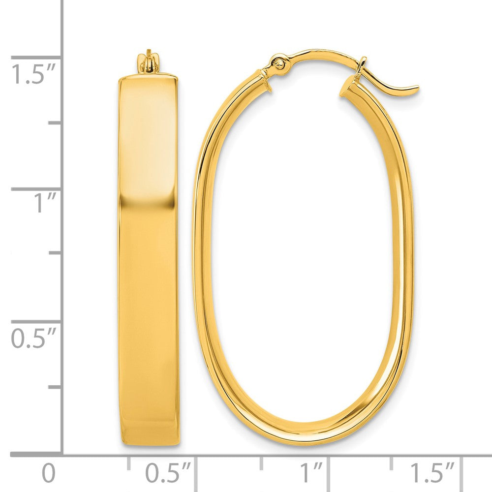 10k Polished Oval Hoop Earrings