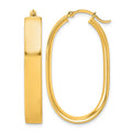 10k Polished Oval Hoop Earrings