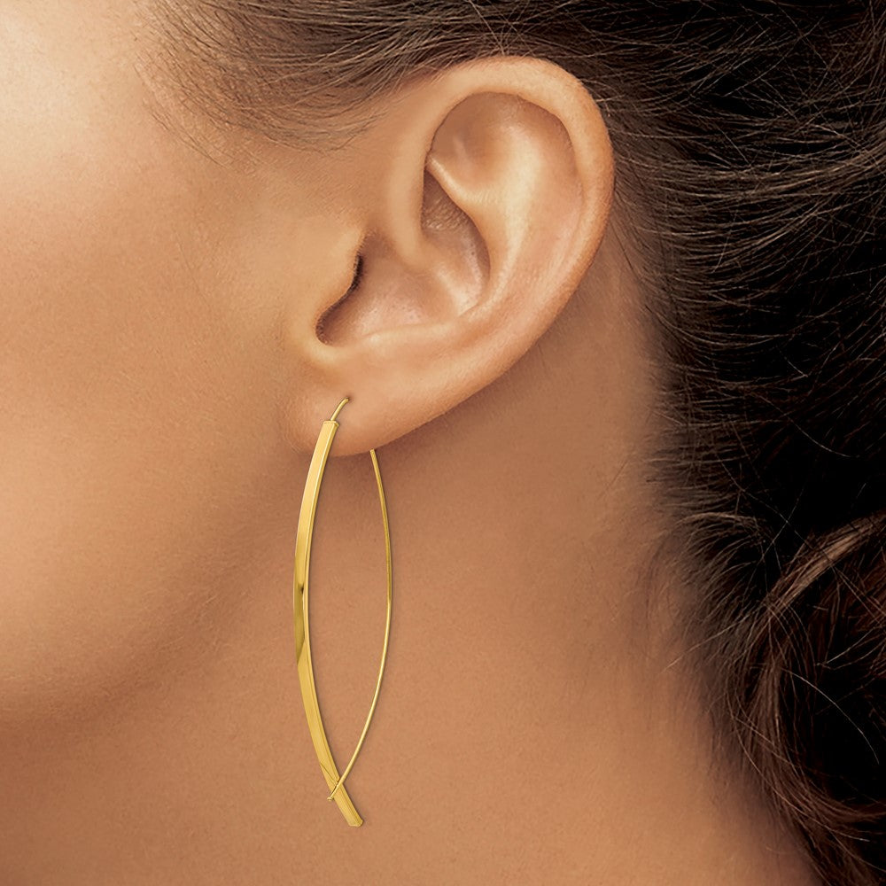 10k 1.75mm Square Tube Wire Threader Earrings
