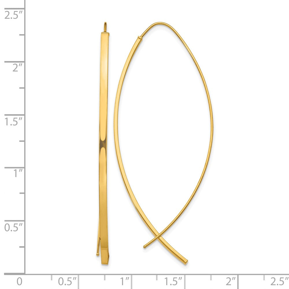 10k 1.75mm Square Tube Wire Threader Earrings