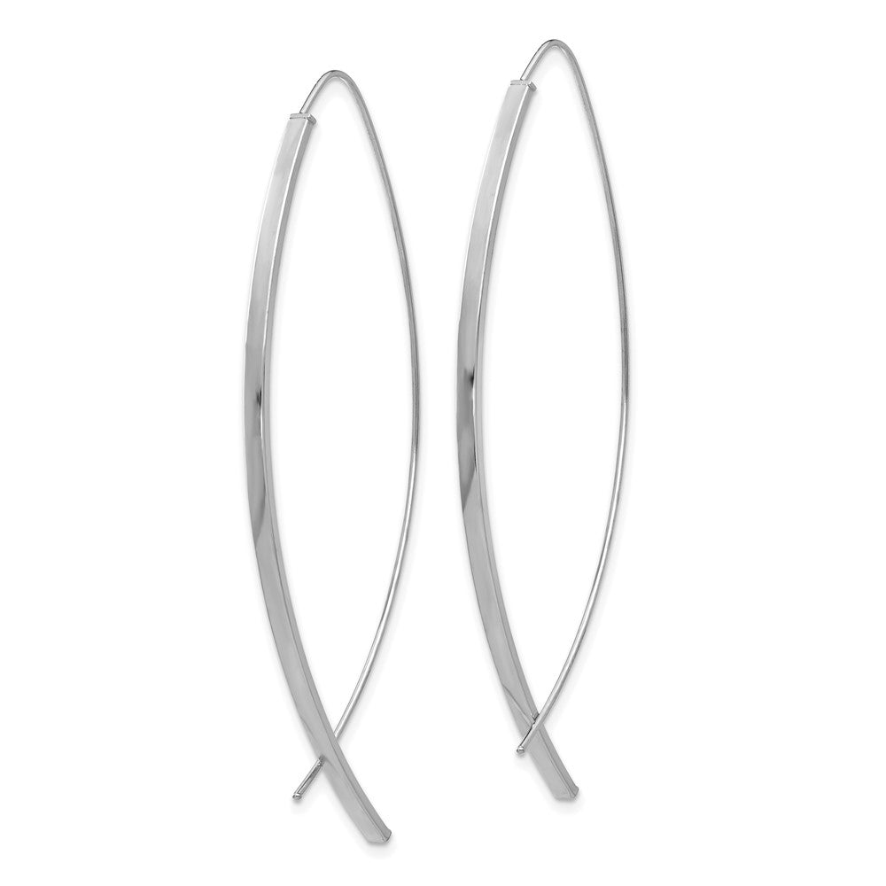 10k 1.75mm Square Tube White Gold Wire Threader Earrings