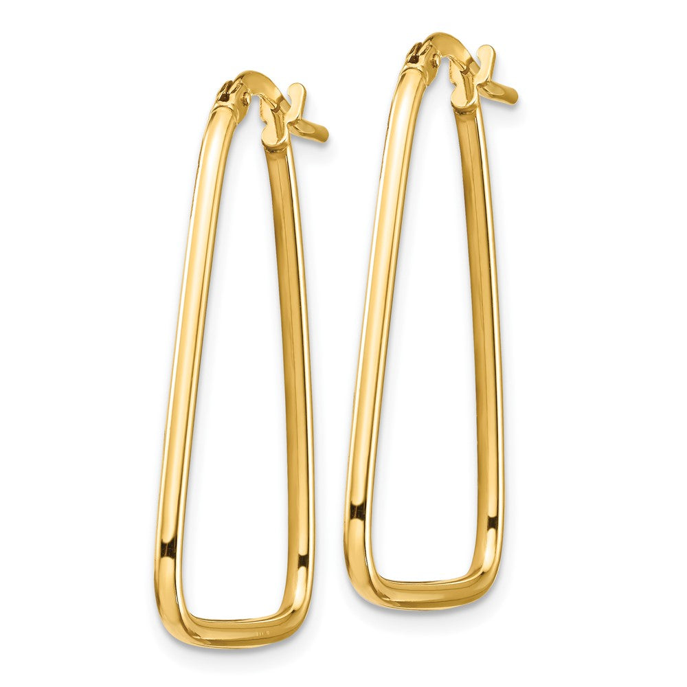 10k 1.5mm Polished Triangle Dangle Hoop Earrings