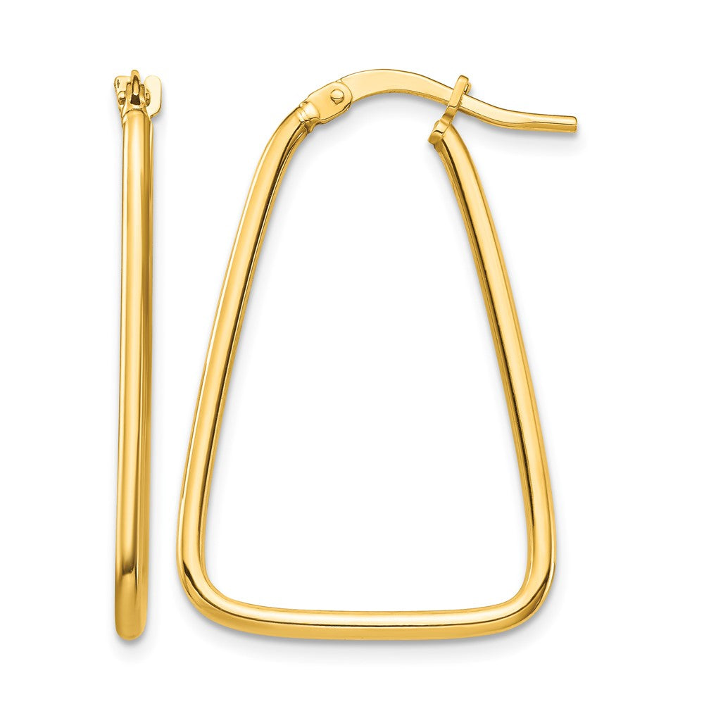 10k 1.5mm Polished Triangle Dangle Hoop Earrings