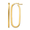 10k Polished & Satin 2mm Oval Hoop Earrings