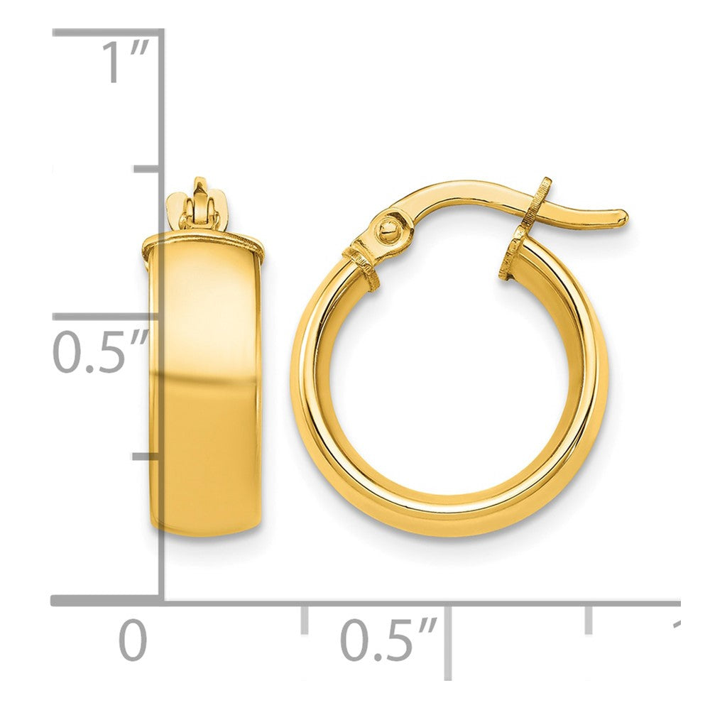 10k High Polished 5mm Hoop Earrings