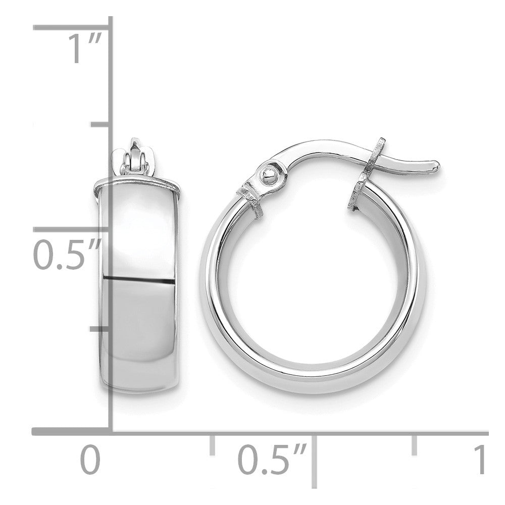 10k White Gold High Polished 5mm Hoop Earrings