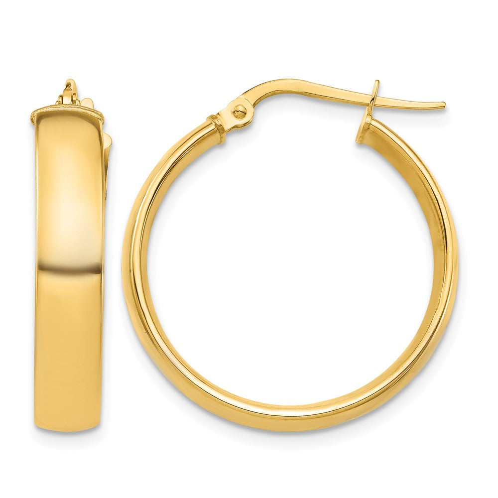 10k High Polished 5mm Hoop Earrings
