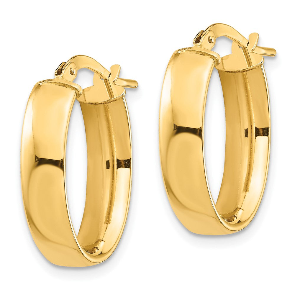 10k High Polished 5mm Oval Hoop Earrings