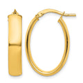 10k High Polished 5mm Oval Hoop Earrings