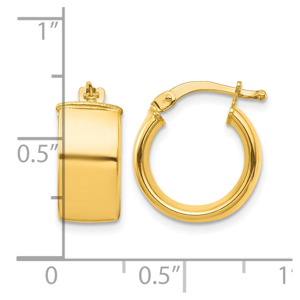 10k High Polished 7mm Hoop Earrings