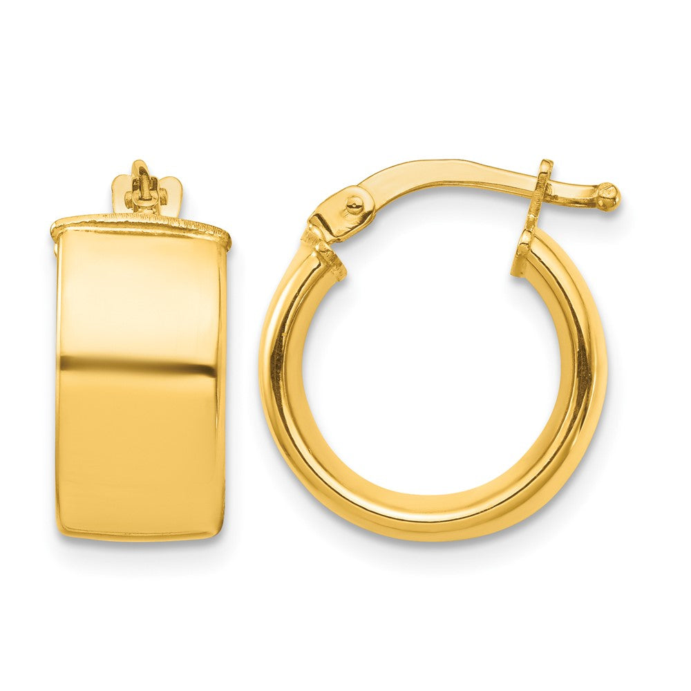 10k High Polished 7mm Hoop Earrings